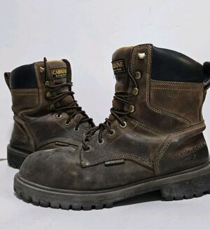 Carolina Boots Mens Sz 11 8" Steel Toe Metguard Work 519 Brown Leather
